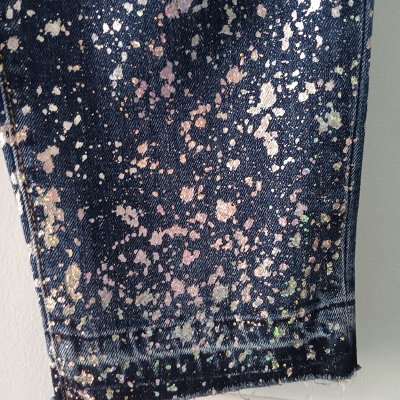 Level 99 Amber Galaxy Wash Sparkle Denim Relaxed Skinny Jeans 26 - Picture 9 of 13
